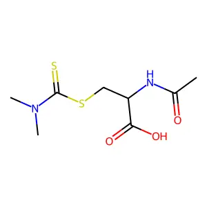 N-Acetyl-S-(dimethylcarbamothioyl)cysteine structure