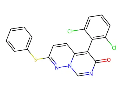 5-(2,6-dichlorophenyl)-2-(phenylthio)-6H-pyrimido[1,6-b]pyridazin-6-one structure