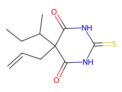 Dihydro-5-(1-methylpropyl)-5-(2-propen-1-yl)-2-thioxo-4,6(1H,5H)-pyrimidinedione structure
