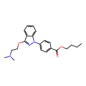 Benzoic acid, p-(3-(2-(dimethylamino)ethoxy)-1H-indazol-1-yl)-, butyl ester structure