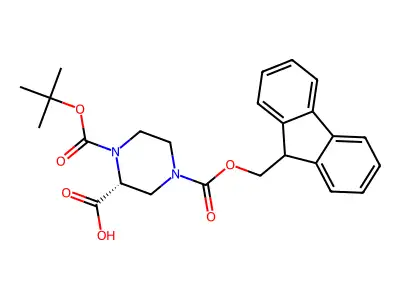 1-boc-4-fmoc-2-piperazinecarboxylic acid structure