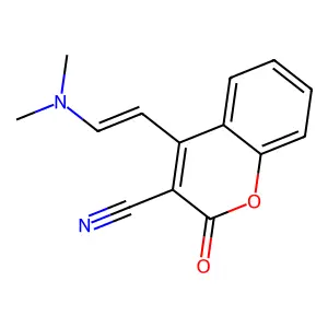 2H-1-Benzopyran-3-carbonitrile, 4-[2-(dimethylamino)ethenyl]-2-oxo- structure