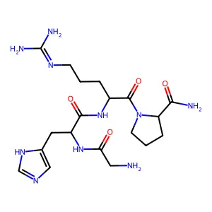 H-Gly-His-Arg-Pro-NH2 structure