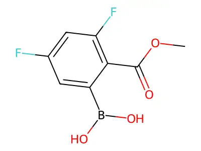 (3,5-Difluoro-2-(methoxycarbonyl)phenyl)boronic acid structure