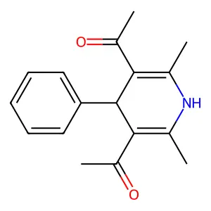 2,6-Lutidine, 3,5-diacetyl-1,4-dihydro-4-phenyl- structure