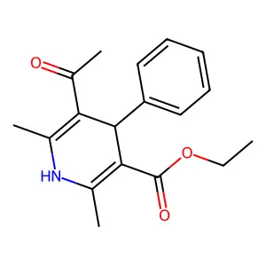 Ethyl 5-acetyl-2,6-dimethyl-4-phenyl-1,4-dihydropyridine-3-carboxylate structure