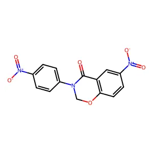 4H-1,3-Benzoxazin-4-one, 2,3-dihydro-6-nitro-3-(p-nitrophenyl)- structure