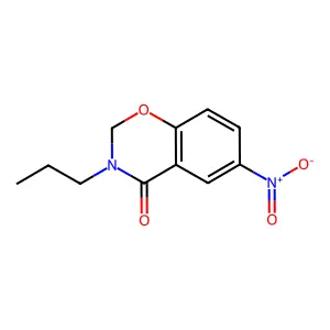 4H-1,3-Benzoxazin-4-one, 2,3-dihydro-6-nitro-3-propyl- structure