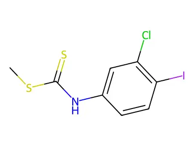 Carbanilic acid, 3-chloro-4-iododithio-, methyl ester structure