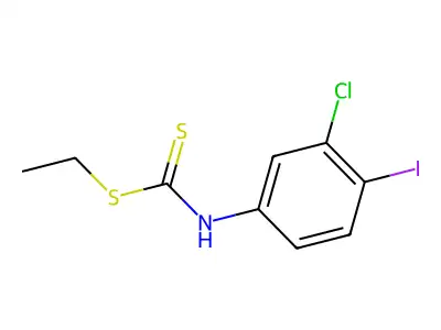 Carbanilic acid, 3-chloro-4-iododithio-, ethyl ester structure