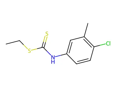Carbanilic acid, 4-chloro-3-methyldithio-, ethyl ester structure