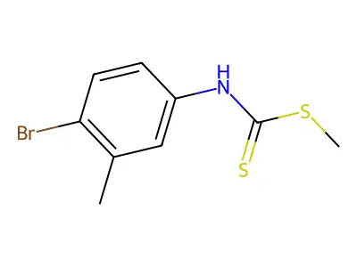 Carbanilic acid, 4-bromo-3-methyldithio-, methyl ester structure