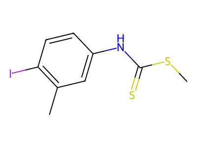 Carbanilic acid, 4-iodo-3-methyldithio-, methyl ester structure