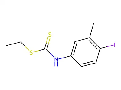 Carbanilic acid, 4-iodo-3-methyldithio-, ethyl ester structure