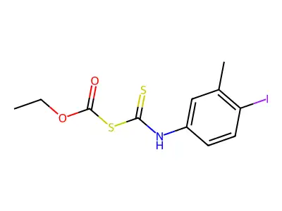 Carbonic acid, thio-, anhydrosulfide with 4-iodo-3-methyldithiocarbanilic acid, ethyl ester structure