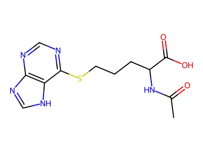 N-Acetyl-5-(9H-purin-6-ylthio)norvaline structure