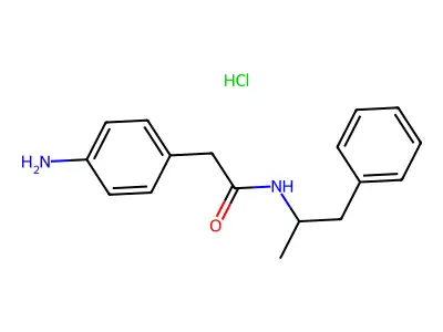 4-Amino-N-(1-methyl-2-phenylethyl)benzeneacetamide hydrochloride structure