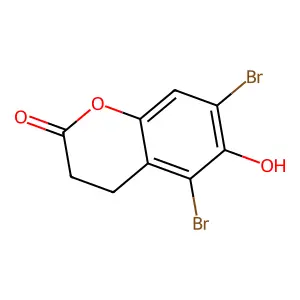 5,7-Dibromo-6-hydroxy-3,4-dihydro-2H-1-benzopyran-2-one structure