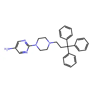 Piperazine, 1-(4-amino-2-pyrimidinyl)-4-(3,3,3-triphenylpropyl)- structure