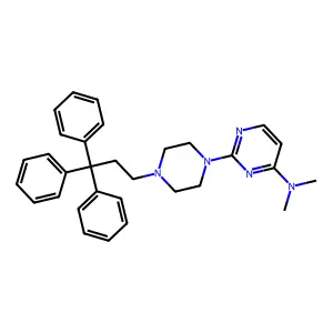 Piperazine, 1-(4-dimethylamino-2-pyrimidinyl)-4-(3,3,3-triphenylpropyl)- structure