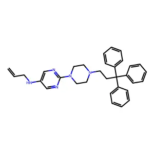 Piperazine, 1-(4-allylamino-2-pyrimidinyl)-4-(3,3,3-triphenylpropyl)- structure