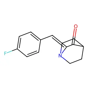 (2Z)-2-[(4-fluorophenyl)methylidene]-1-azabicyclo[2.2.2]octan-3-one structure