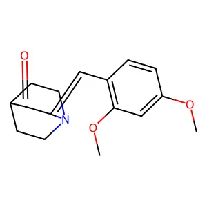 (2Z)-2-[(2,4-dimethoxyphenyl)methylidene]-1-azabicyclo[2.2.2]octan-3-one structure
