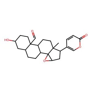 14,15beta-Epoxy-3beta-hydroxy-19-oxo-5beta,14beta-bufa-20,22-dienolide structure