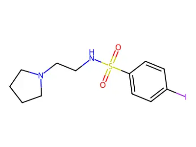 4-iodo-N-[2-(1-pyrrolidinyl)ethyl]benzenesulfonamide structure