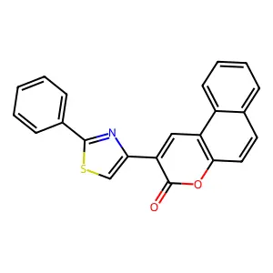 2-(2-phenyl-1,3-thiazol-4-yl)-3H-benzo[f]chromen-3-one structure