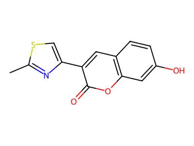 7-hydroxy-3-(2-methylthiazol-4-yl)-2H-chromen-2-one structure