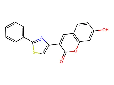7-Hydroxy-3-(2-phenyl-thiazol-4-yl)-chromen-2-one structure