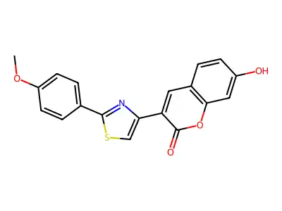 7-hydroxy-3-[2-(4-methoxyphenyl)-1,3-thiazol-4-yl]-2H-chromen-2-one structure