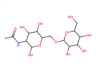 2-acetamido-2-deoxy-6-O-beta galactopyranosylgalactopyranose structure
