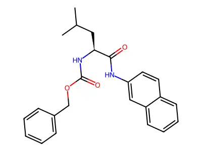 benzyl N-[4-methyl-1-(naphthalen-2-ylamino)-1-oxopentan-2-yl]carbamate structure