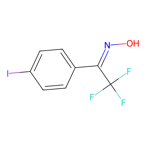 N-[2,2,2-trifluoro-1-(4-iodophenyl)ethylidene]hydroxylamine structure