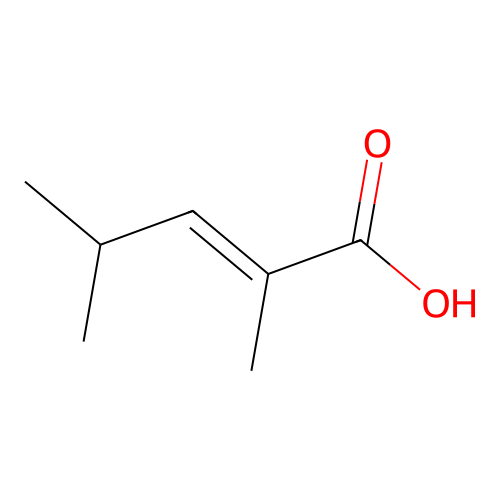 2,4-Dimethyl-2-pentenoic acid, (2E)- structure