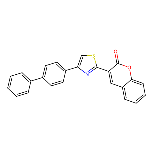 3-[4-(biphenyl-4-yl)-1,3-thiazol-2-yl]-2H-chromen-2-one structure