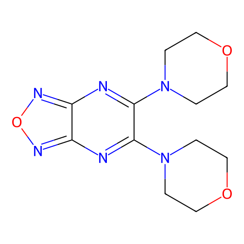 5,6-Di-morpholin-4-yl-[1,2,5]oxadiazolo[3,4-b]pyrazine structure