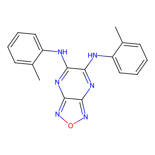 N,N'-bis(2-methylphenyl)[1,2,5]oxadiazolo[3,4-b]pyrazine-5,6-diamine structure