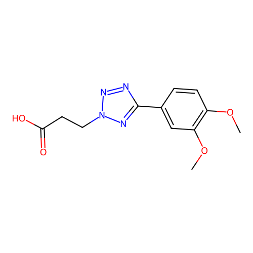 3-[5-(3,4-Dimethoxyphenyl)tetrazol-2-yl]propanoic acid structure