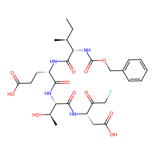 benzyloxycarbonyl-Ile-Glu-Thr-Asp-fluoromethyl ketone structure