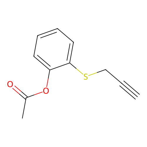 Acetic acid 2-prop-2-ynylsulfanyl-phenyl ester structure