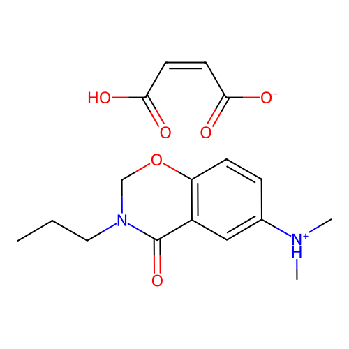4H-1,3-Benzoxazin-4-one, 6-(dimethylamino)-2,3-dihydro-3-propyl-, maleate (1:1) structure