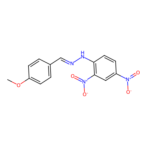 p-Methoxybenzaldehyde 2,4-dinitrophenylhydrazone structure