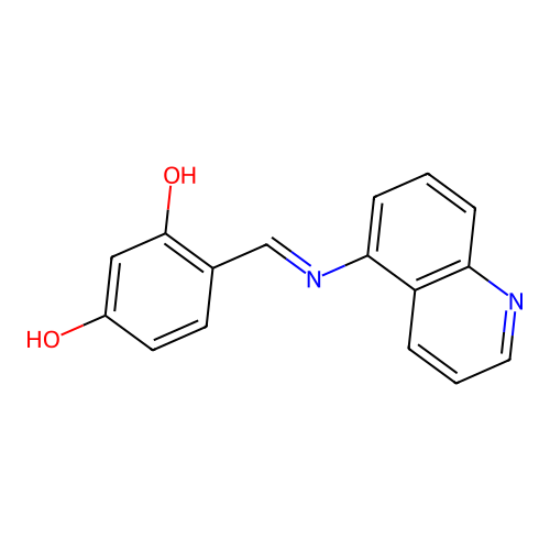 (4E)-3-hydroxy-4-[(quinolin-5-ylamino)methylidene]cyclohexa-2,5-dien-1-one structure
