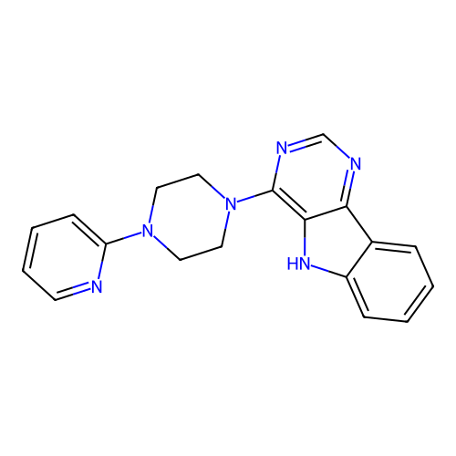4-(4-(pyridin-2-yl)piperazin-1-yl)-5H-pyrimido[5,4-b]indole structure