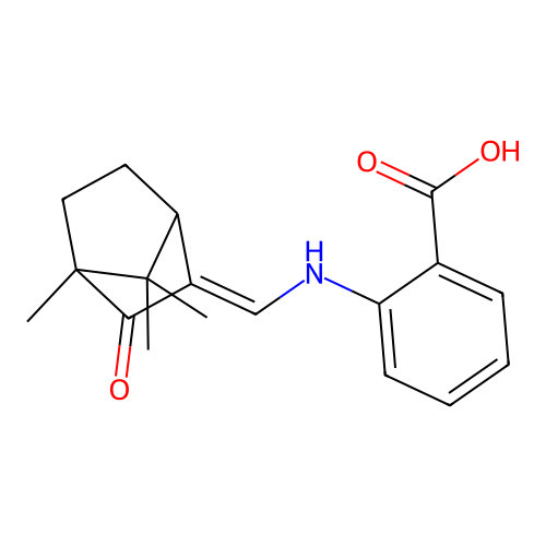 N-(2-oxo-bornan-3-ylidenemethyl)-anthranilic acid structure