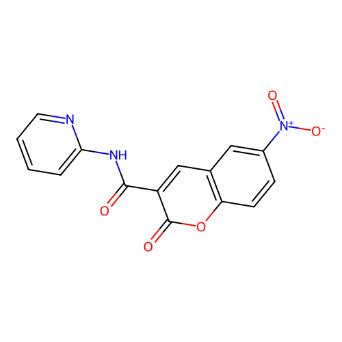 6-nitro-2-oxo-N-(pyridin-2-yl)-2H-chromene-3-carboxamide structure