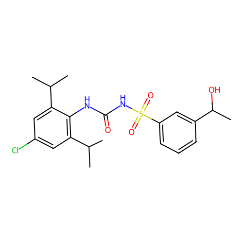 N-(3-(1-Hydroxyethyl)benzenesulfonyl)-N'-(4-chloro-2,6-diisopropyl-phenyl)urea structure